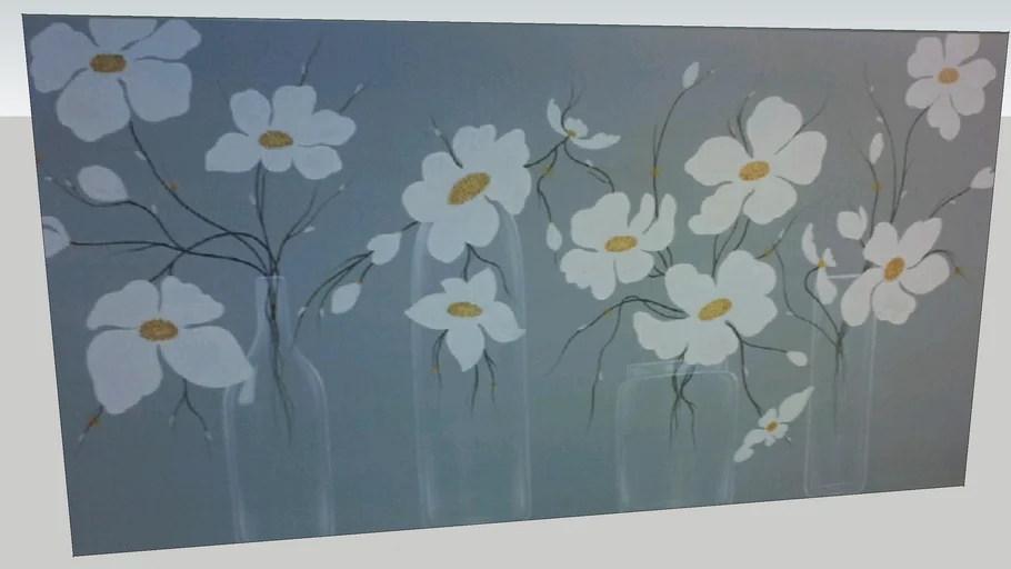 PAINTING BOTTE AND FLOWERS