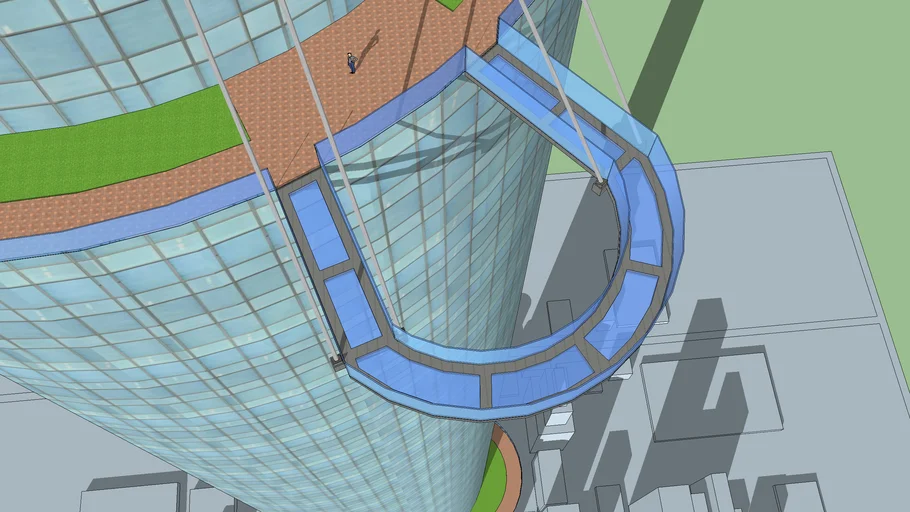 Sky bridge on a 2-mile-high-skyscraper