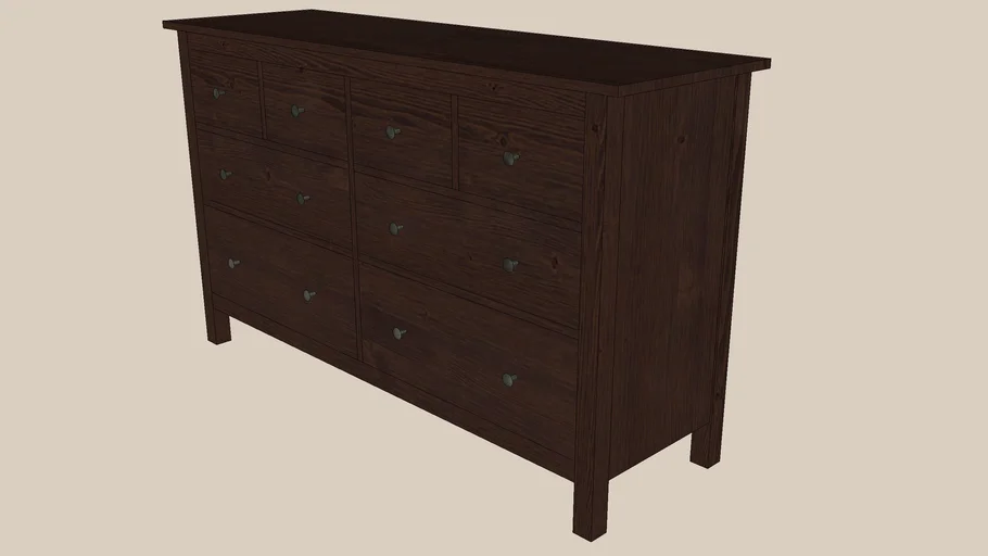 HEMNES chest 8 drawers 95x160x50 black-brown