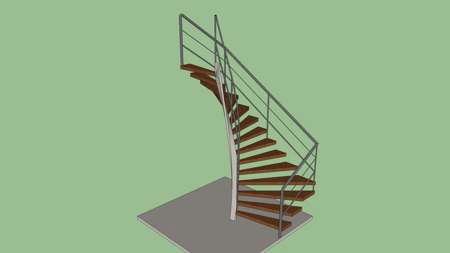 Escalera Caracol helicoidal cuadrada
