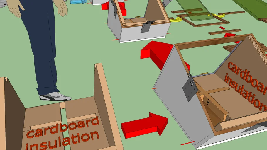 solar oven cardboard insulation version construction step three