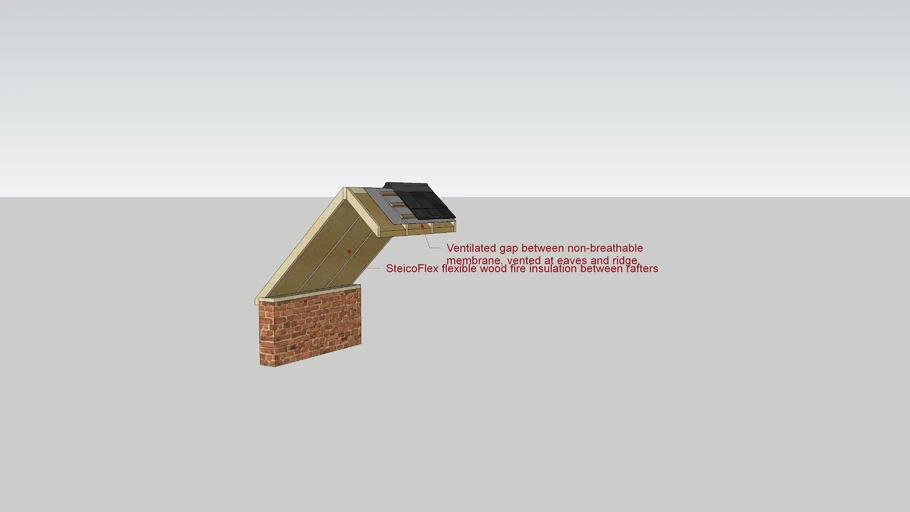 Wood fibre insulation on pitched roof - internal boarding - step 1