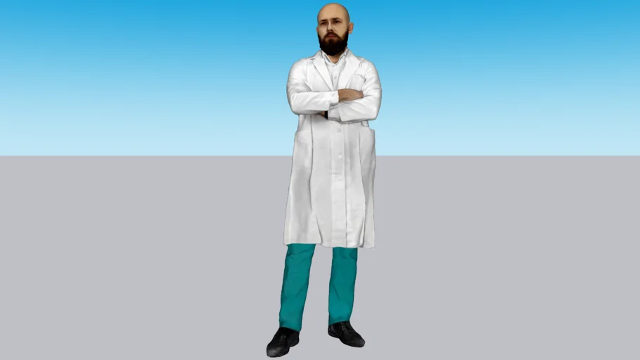 Bald Male Doctor Standing
