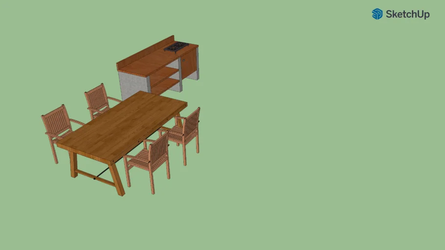 outdoor seating with kitchen