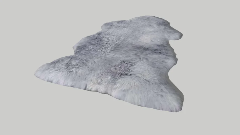 Grey Sheepskin Wool Rug