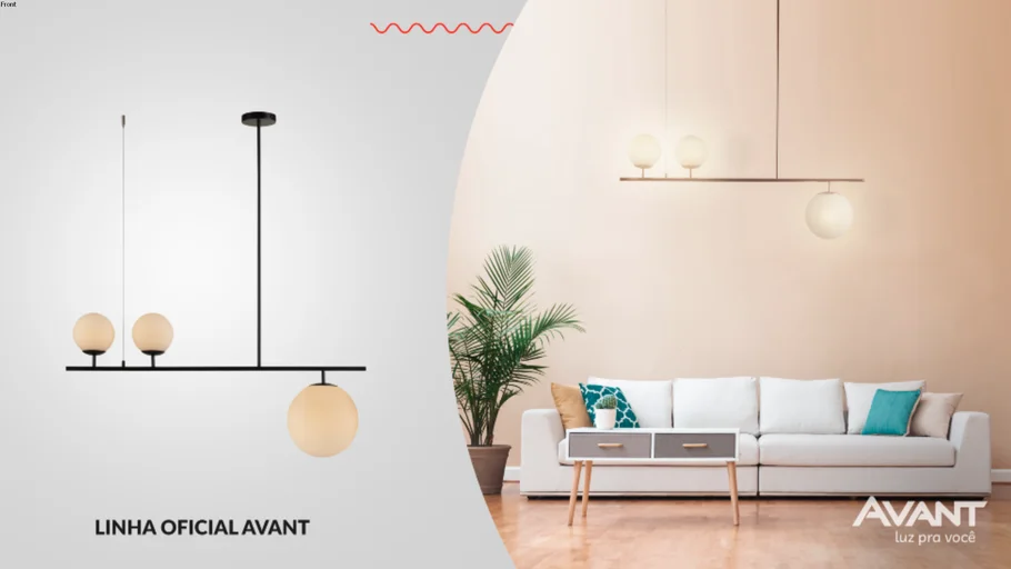 Lustre Pendente Avant Pérola Libra Preto E27 Bivolt