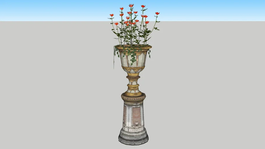 Indoor plant on column