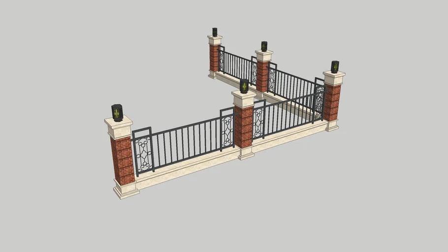 铁艺栏杆/围墙 067 Wrought iron fence -轮廓放样部件素材-Profile Builder Assembly