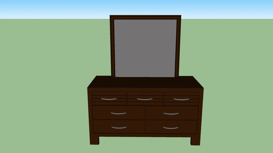 brown cabinet w/mirror