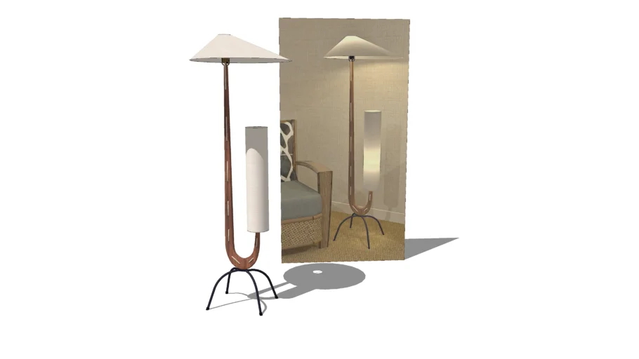 Giraffe Floor Lamp Mid Century