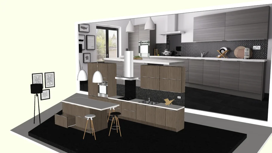 Modern Neutral Dark Kitchen - Cocina Moderna Oscura Neutra