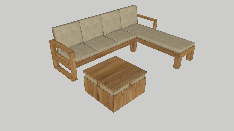wooden sofa