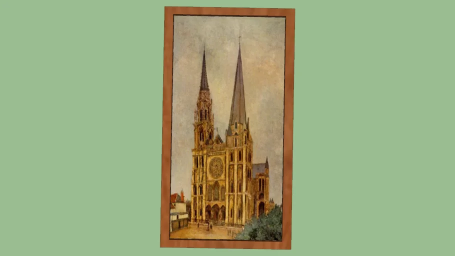    cuadro de arte de catedral de chartres francia