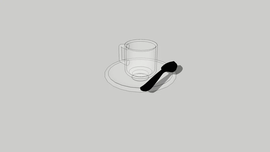Taza de cafe cuchara plato