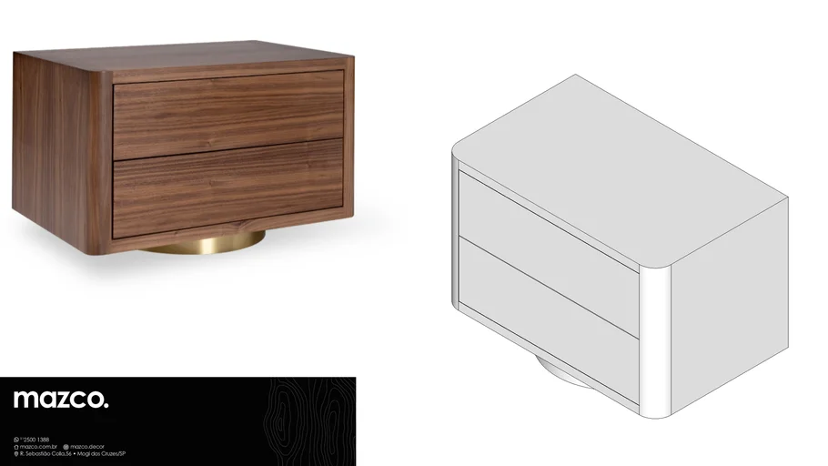 MAZCO - ARTE NOVA - MESA DE CABECEIRA JAMES