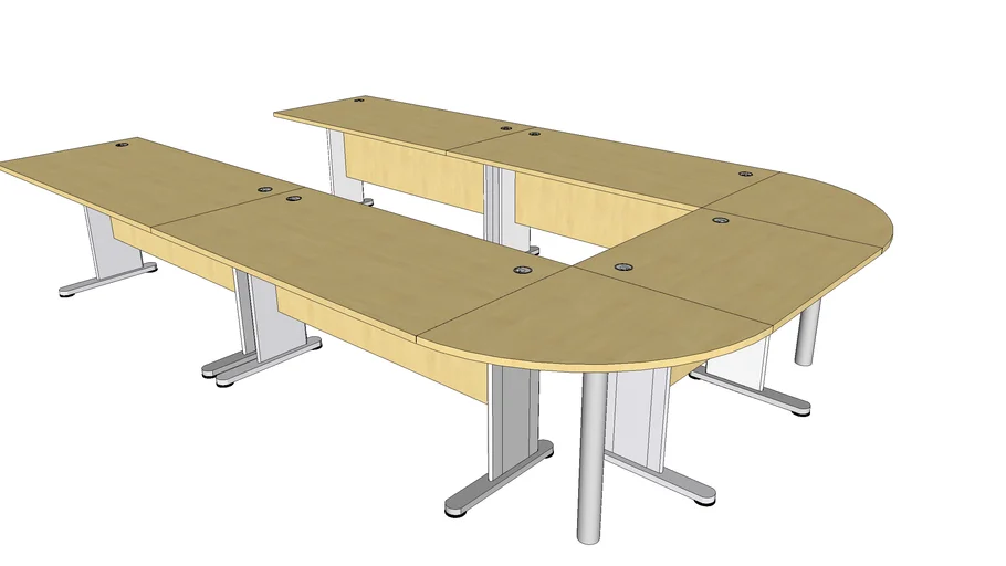 U-Shape Meeting Table ,  Overall size : 3600/750 x 2400/750 x 750h(mm)