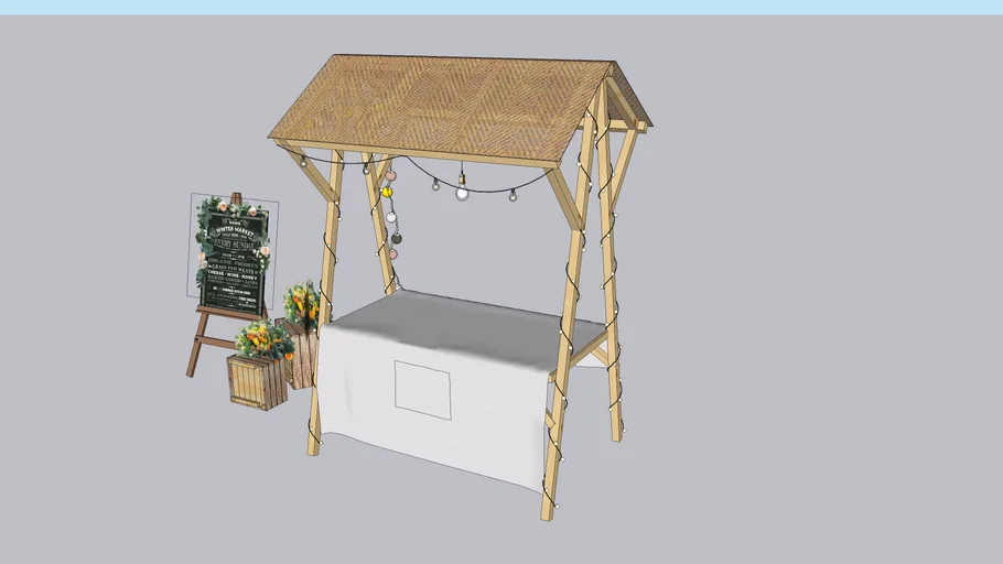 Puesto de madera para venta de articulos o comida