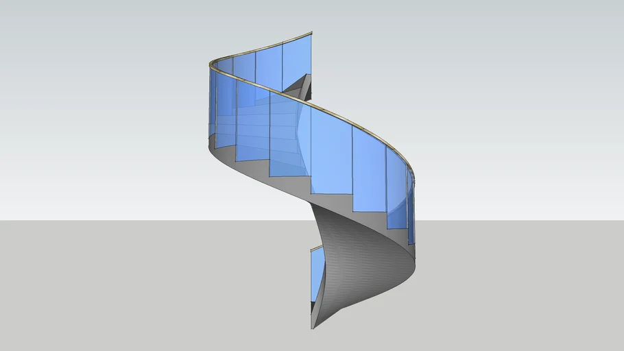 Modern spiral staircase with handrail