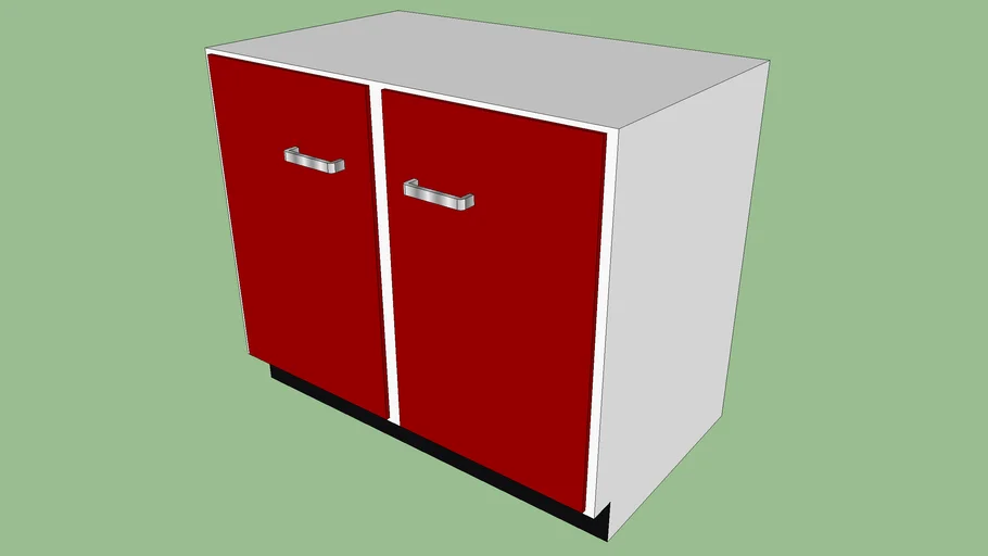 Element de cuisine - Rouge - Bas - Porte