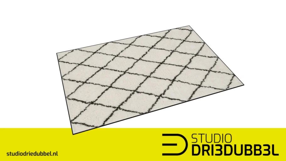 Rug white black lines