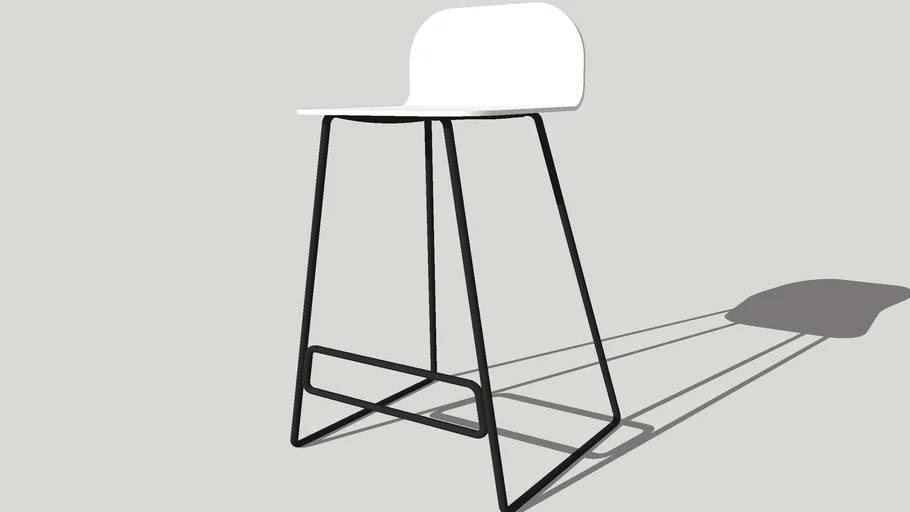 Industrial white snack stool - BABYLOS MINI design barstool