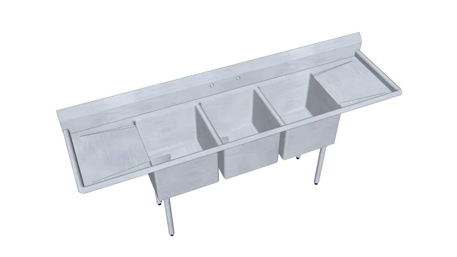 Advance Tabco 3 Compartment Sink Model FC-3-1818-18RL