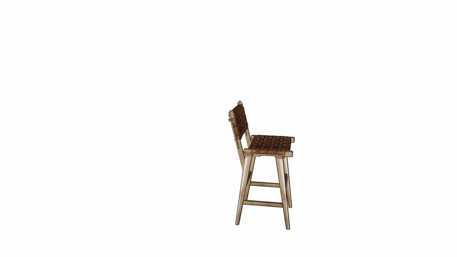 Saffron + Poe - WOVEN LEATHER STRAP COUNTER STOOL