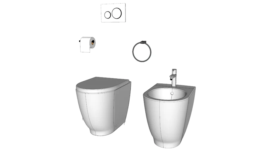 WC and BIDET Pozzi Ginori V-Ray ready