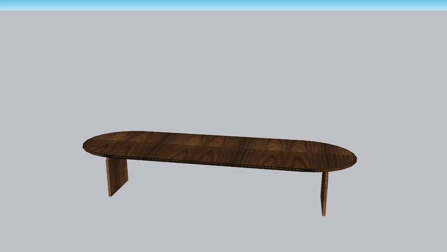 Modern Style Wooden Office Desk Oval Shape Conference Table with 2 Legs for Office