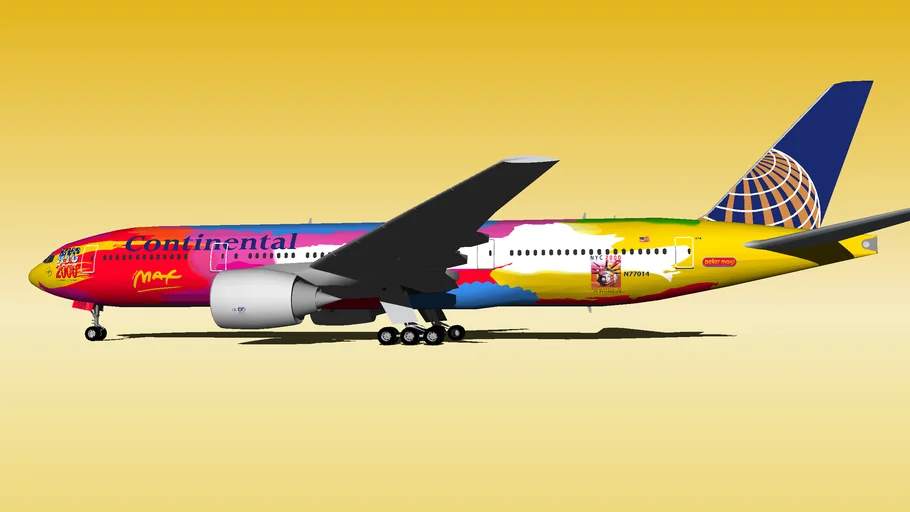 Continental Airlines Boeing 777-224/ER N77014 “NYC 2000 World Capital of The Millennium (Peter Max)” Special Livery (2007)