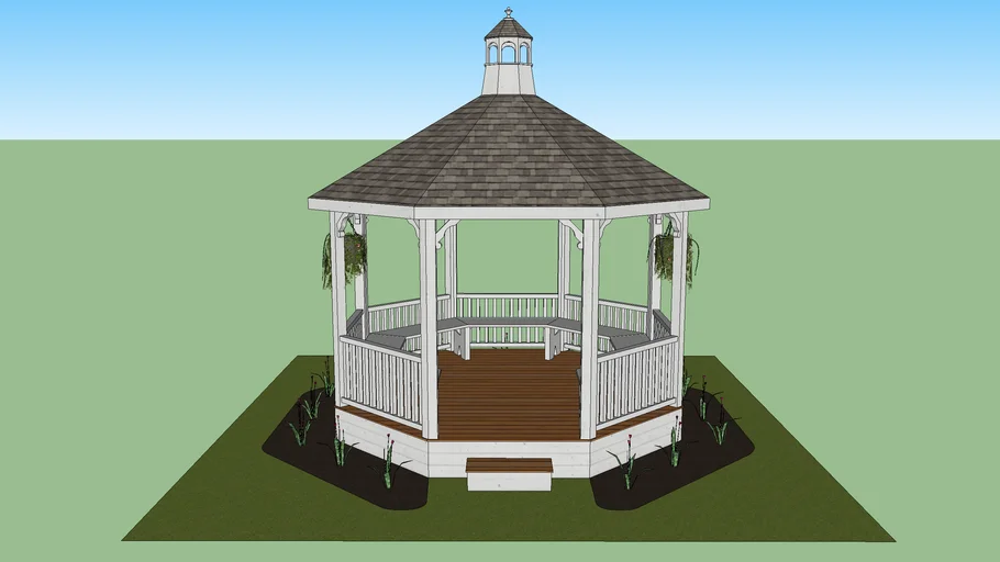 Traditional white gazebo