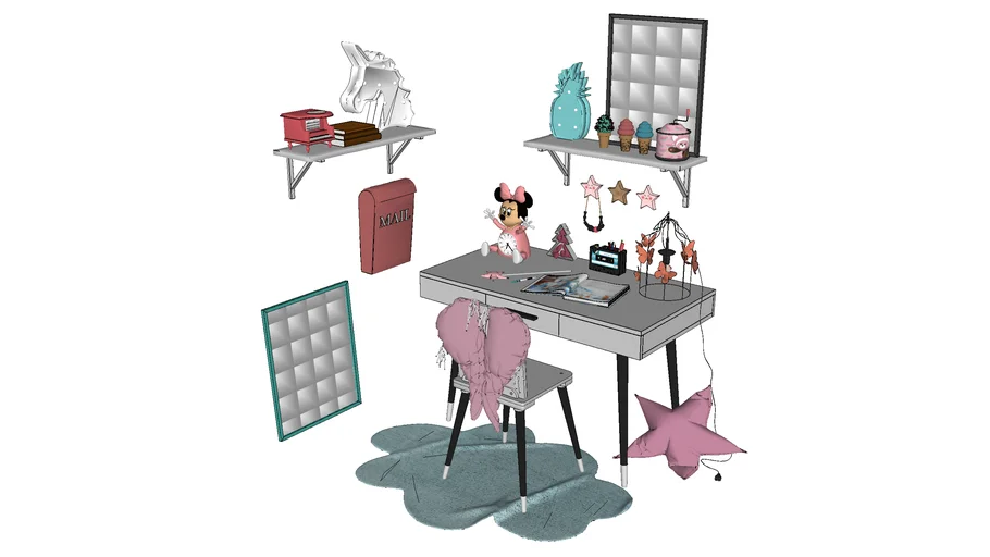 Decoração Quarto de menina - Escrivaninha
