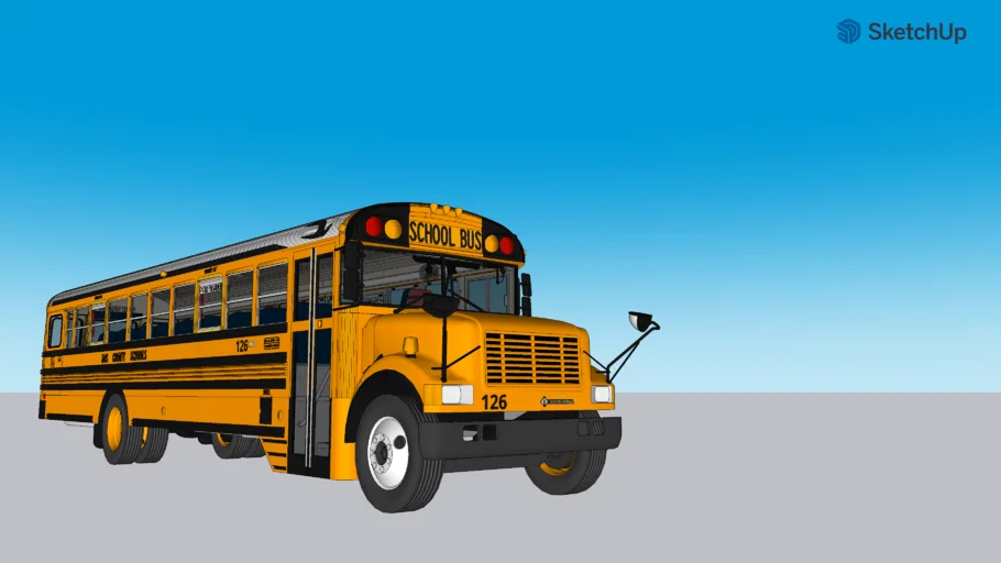 2004 Bluebird International 3800 65 passenger WCL Handicap Bus 126
