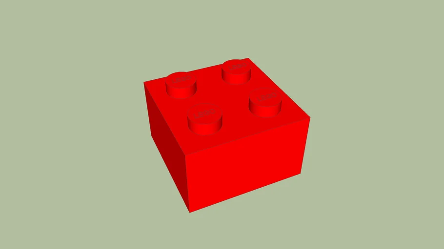 2x2 Lego brick (Red)
