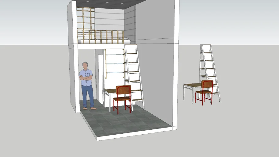 Dormitory room with mezzanine 