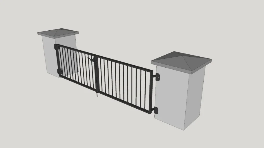 Double door steel gate