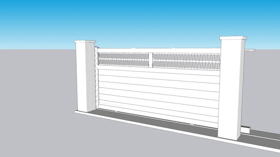 Portail Aluminium Coulissant METIG - Décor Fresk Astek