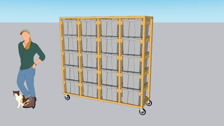Mobile storage for plastic boxs