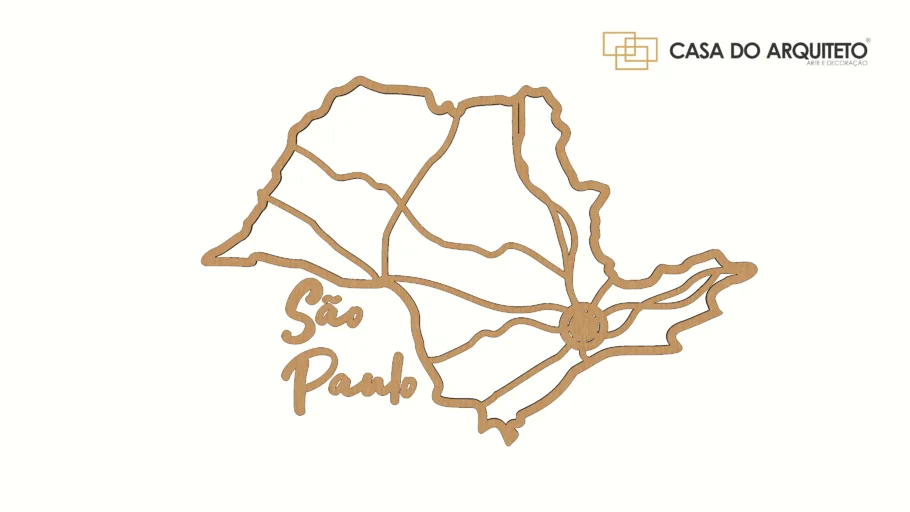 Escultura Mapa de São Paulo Areia - Loja Casa do Arquiteto