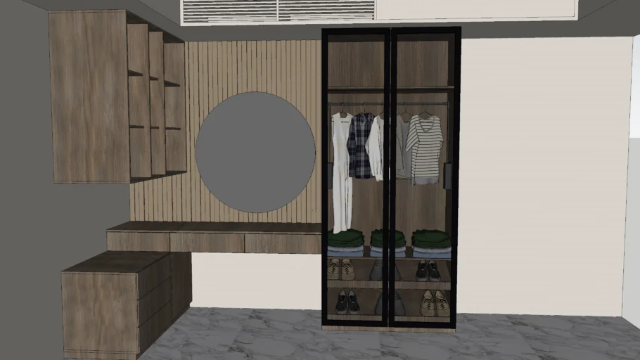 closet dressing single designer room modern style 1
