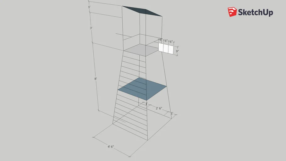 Tennis Umpire's Chair - Stick Model
