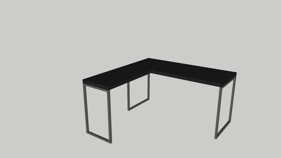 Mesa estilo industrial, L - preto