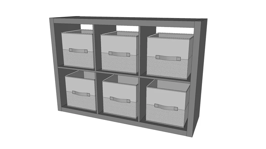 6-Cube Organizer with Storage Bins 44" Wide x 30" High