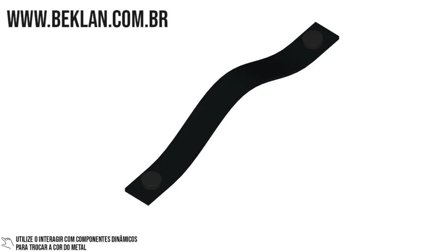 Puxador Alça Slim 20014 | Couro Legítimo Preto