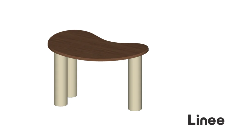 Mesa de escritório/escrivaninha orgânica em metal e mdf - LINEE