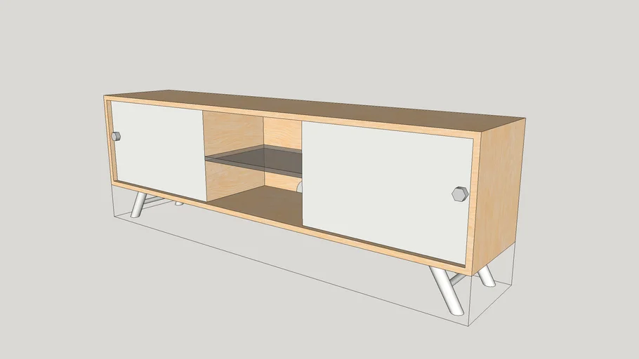 IKEA SVENARUM TV Bench LOW POLY bamboo white | 3D Warehouse