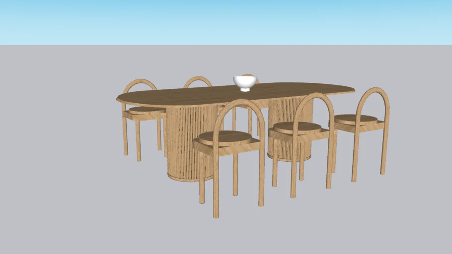 TA Oak Wood Dining Set - Ahead of the Curve - 6 Persons