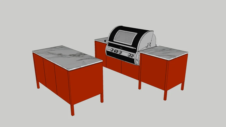 Modern Summer Kitchen With Grill
