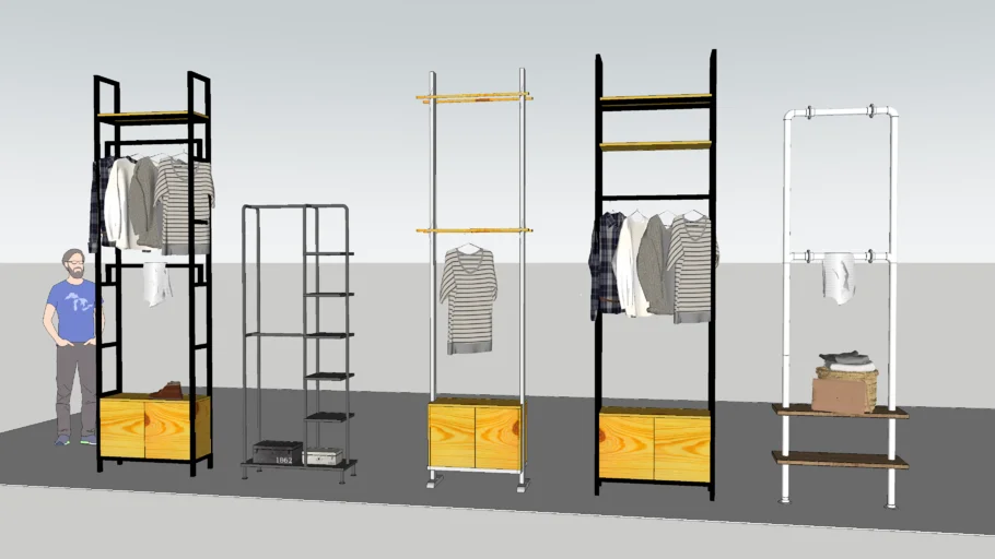 Tall Clothes Hanging Rack Cabinet