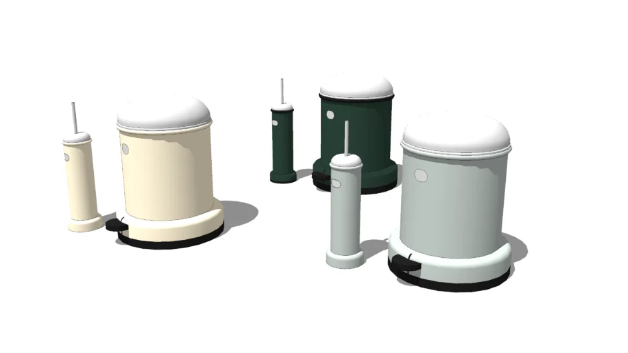 Bathroom bin & toilet brush
